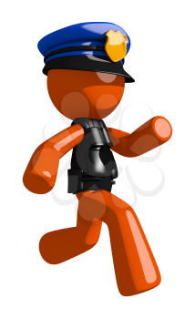 Orange Man police officer   Running or Chasing or Escaping
