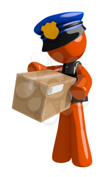 Orange Man police officer  Box Delivery