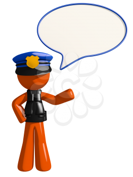 Orange Man police officer  Word Bubble