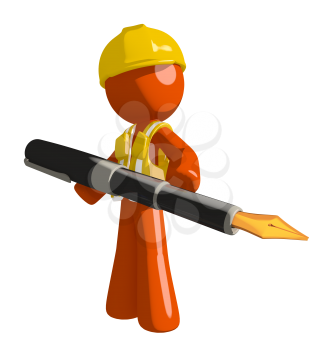 Orange Man Construction Worker 