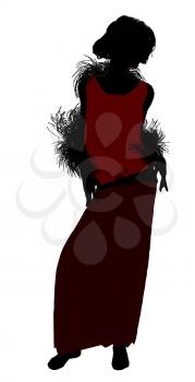 Royalty Free Clipart Image of a Woman in a Long Skirt