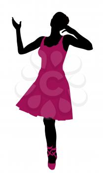 Royalty Free Clipart Image of a Female Ballerina
