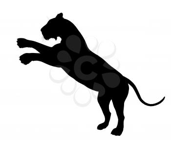 Royalty Free Clipart Image of a Black Lion
