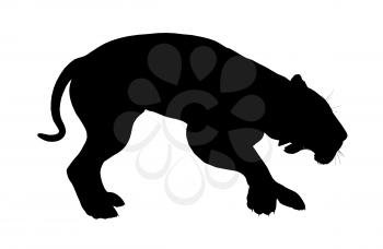 Royalty Free Clipart Image of a Black Lion