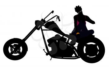Royalty Free Clipart Image of a Female on a Bike