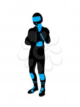 Royalty Free Clipart Image of a Biker
