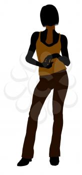 Royalty Free Clipart Image of a Girl in Casual Clothes