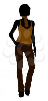 Royalty Free Clipart Image of a Girl in Casual Clothes