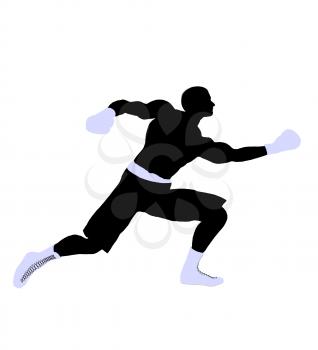 Royalty Free Clipart Image of a Silhouette Boxer