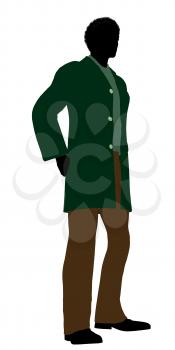 Royalty Free Clipart Image of a Guy in a Green Jacket