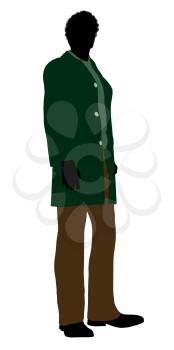 Royalty Free Clipart Image of a Guy in a Green Jacket
