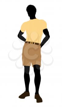 Royalty Free Clipart Image of a Guy in Shorts