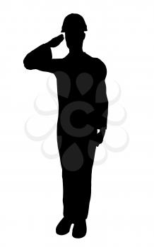 Royalty Free Clipart Image of a Construction Worker Saluting