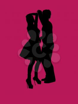 Royalty Free Clipart Image of a Girl Dancing