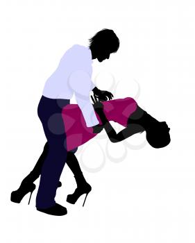 Royalty Free Clipart Image of a Couple Dancing