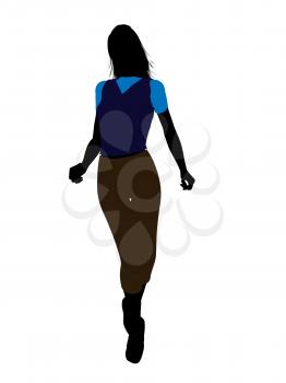 Royalty Free Clipart Image of a Girl in a Blue Top