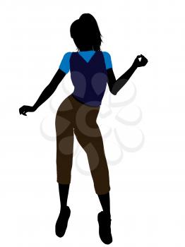 Royalty Free Clipart Image of a Girl in a Blue Top