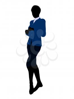 Royalty Free Clipart Image of a Woman in Blue
