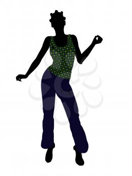 Royalty Free Clipart Image of a Dancing Female Silhouette