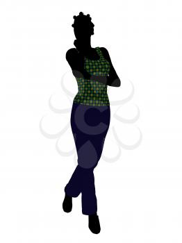 Royalty Free Clipart Image of a Woman in a Green Top
