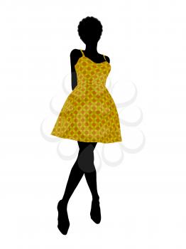 Royalty Free Clipart Image of a Woman in a Sundress