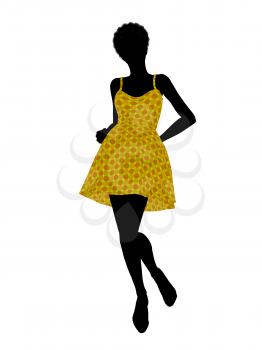 Royalty Free Clipart Image of a Girl in a Sundress