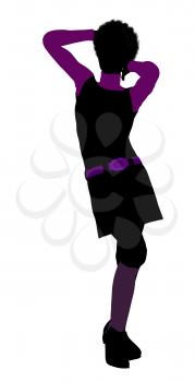 Royalty Free Clipart Image of a Girl in a Black Jumper
