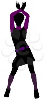 Royalty Free Clipart Image of a Woman in a Black Jumper