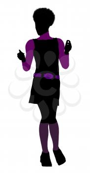 Royalty Free Clipart Image of a Girl in a Black Jumper
