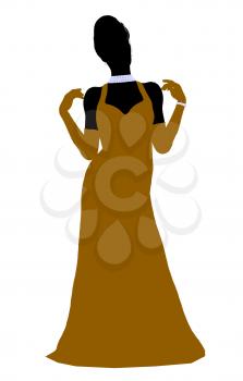 Royalty Free Clipart Image of a Woman in an Evening Gown