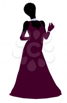 Royalty Free Clipart Image of a Woman in an Evening Gown