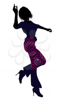 Royalty Free Clipart Image of a Girl in Checked Pants