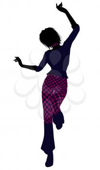 Royalty Free Clipart Image of a Girl in Checkered Pants