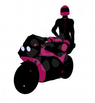 Royalty Free Clipart Image of a Female Biker