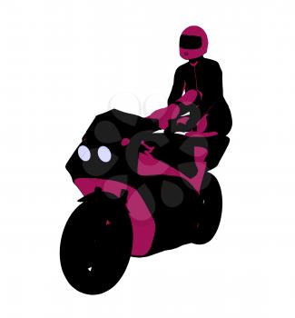 Royalty Free Clipart Image of a Female Biker