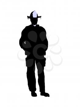 Royalty Free Clipart Image of a Firefighter