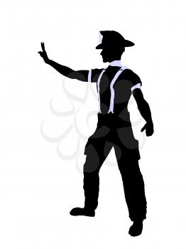 Royalty Free Clipart Image of a Firefighter