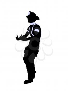Royalty Free Clipart Image of a Male Firefighter