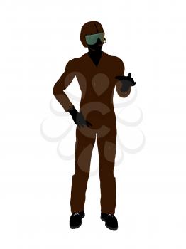 Royalty Free Clipart Image of a Guy in a Flight Suit