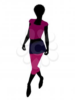Royalty Free Clipart Image of a Woman in Pink