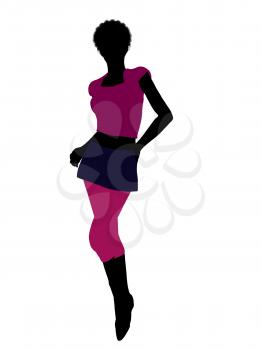 Royalty Free Clipart Image of a Girl in Pink