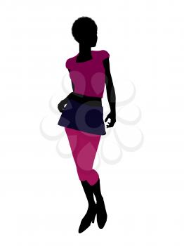 Royalty Free Clipart Image of a Woman in Pink