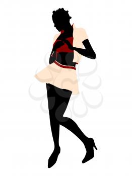 Royalty Free Clipart Image of a Woman in a Short Skirt