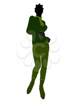 Royalty Free Clipart Image of a Woman in Green
