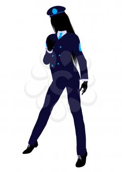 Royalty Free Clipart Image of a Girl in a Uniform