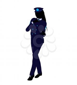 Royalty Free Clipart Image of a Girl in a Uniform