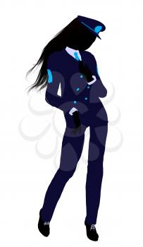Royalty Free Clipart Image of a Girl in Uniform