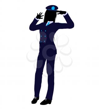 Royalty Free Clipart Image of a Girl in Uniform