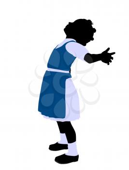 Royalty Free Clipart Image of a Little Girl With Her Arms Outspread