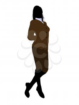 Royalty Free Clipart Image of a Woman in Brown
